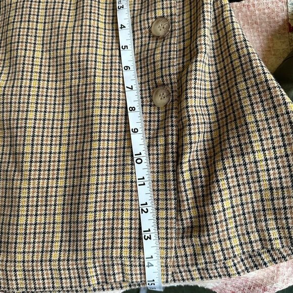 American Eagle Women's Houndstooth Plaid Mini Skirt w Buttons Size S - Picture 4 of 5